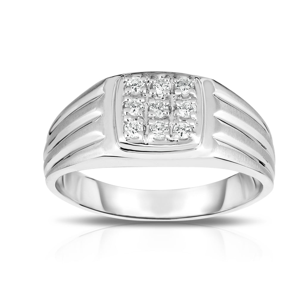 Men's Silver Ring | Black Rectangular Stone Solitaire Design Ring